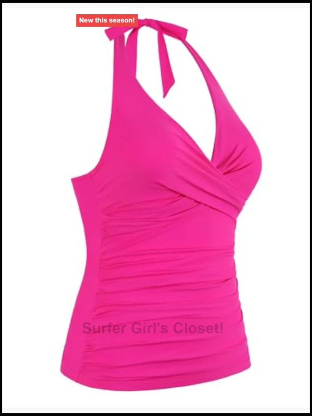 Underwire Halter Tankini Top Tummy Control Swimsuit Push Up Bathing Suit